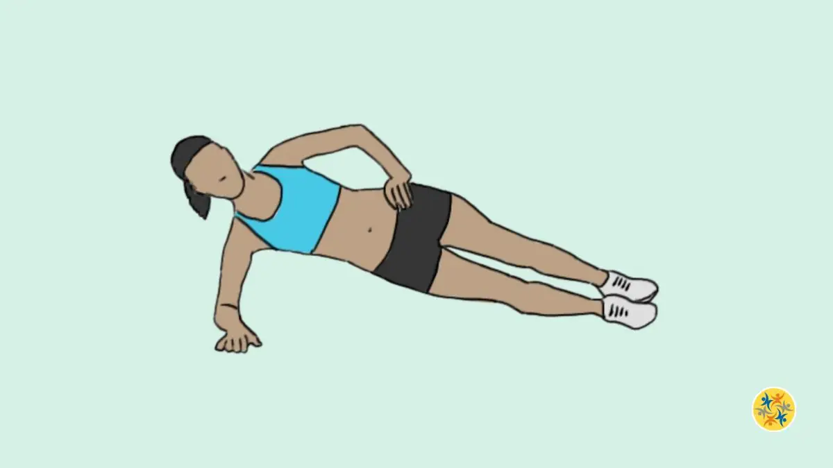 Side-Plank-Übung, um die Hüften zu formen und die Taille schlanker zu machen