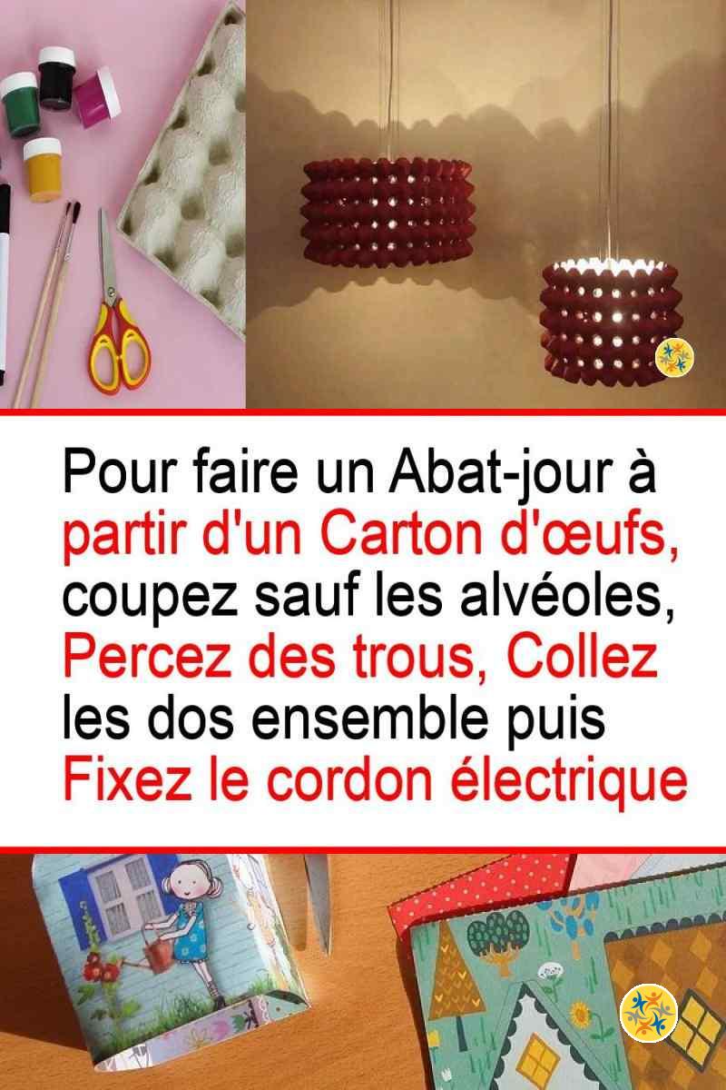 Idée pour fabriquer un abat-jour à partir d'une boîte d'œufs